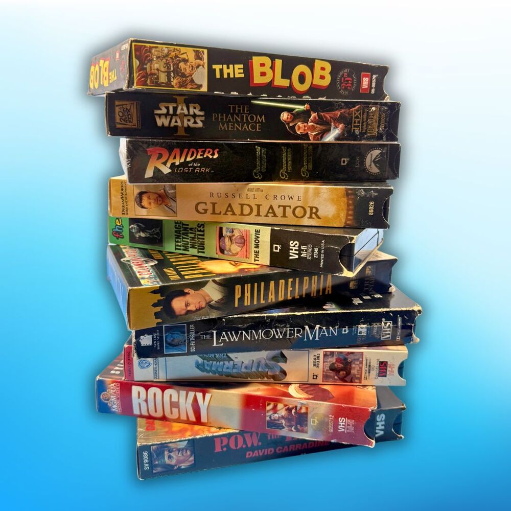 VHS Mystery Box 10 VHS Tapes 80s/90s/2000s Blockbusters Classics [Choose Genere]